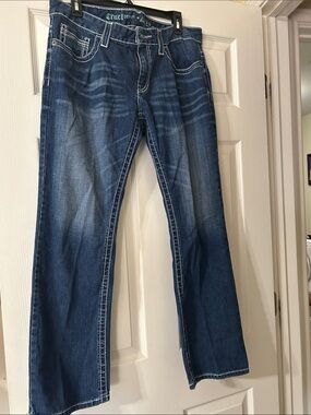 Cruel Girl Classic Straight-Leg Jeans in Dark Blue